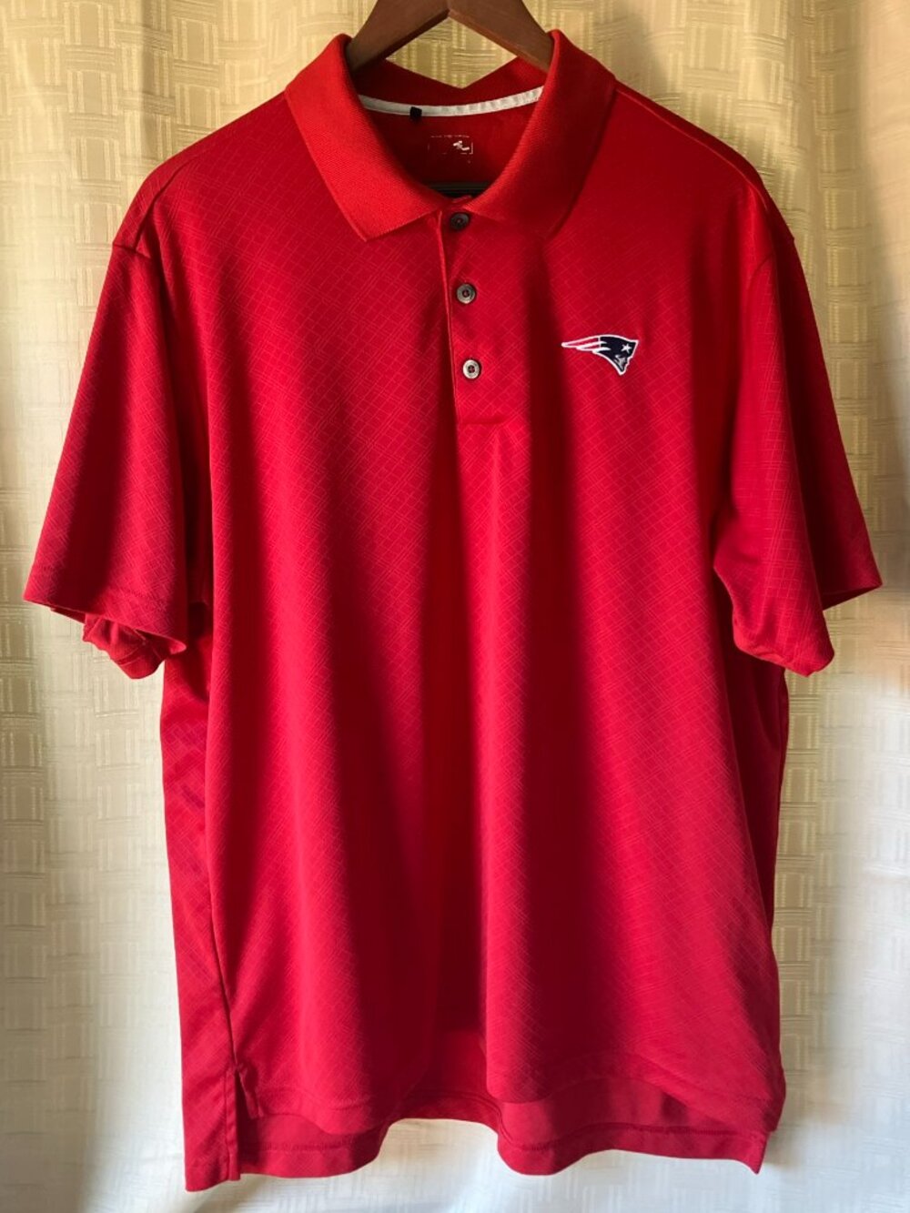 VINTAGE NE Patriots ADIDAS Men's XL ClimaCool Polo Golf Shirt with Flying Elivis